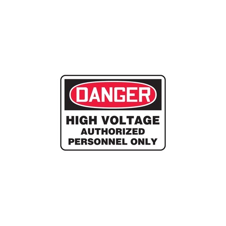 Panduit SAFETY SIGN, 10.00" X 14.00", DANGER, HI VOLT AUTH PERS,  PAS1014D7135